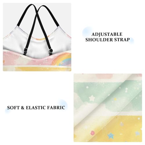 KLL LGBT Glitter Rainbow Pride Flag Toddler Girl 1 Piece Swim Suit Beach Swimwear with Adjustable Straps Quick-Dry3