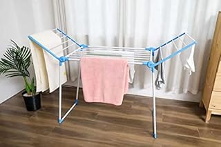 WY8 Clothes Airer Dryer Drying Rack Laundry Drying Washing Line Horse Indoor outdoor with Drying Rails and 15m Drying Space