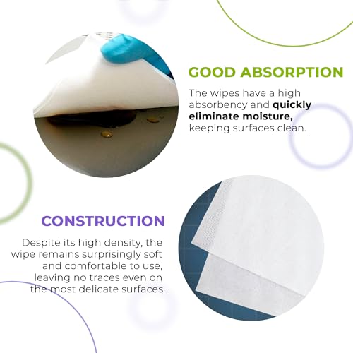Image of AMZ Supply Knit-Clean Polyester Wipers 9 x 9 Inch, White Disposable Dry Cloths, Lint-Free 1-Ply Fabric, Laser Cut Edges, Pack of 1500