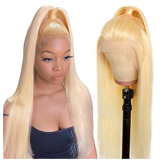 613 Blonde lace front wig human hair,28 Inch 180% Density 613 HD lace frontal Wig Human Hair, Straight Transparent 13x4 Lace Front wigs Human hair Pre Plucked with Baby Hair for Black Women, Can be dyed & Bleached