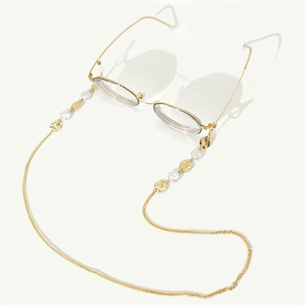 Perlen-Korn-Gliederkette Brillen-Aufhänger Neckalce Lesebrille Sonnenbrillen-Riemen-Schnur-Halter Hals-Kopf-Band (Color : A, Size : 70cm) (A 70)