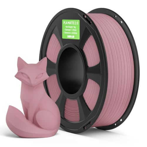 Image of Matte PLA 2.0 Filament 1.75mm, 3D Printer Filament Dimensional Accuracy + /- 0.02mm, No Clogging, Smooth Texture, 1KG Peach Pink