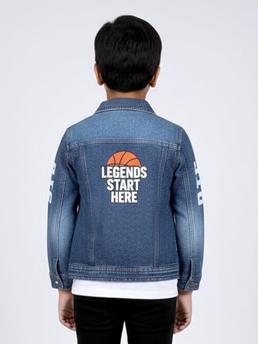 Image of KiddoPanti Boys Denim Jacket | Cotton Poly Blend with Spandex | Washed Denim, Full Sleeve | Button Closure & Front Flap Pockets | Collared Neck