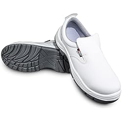 Zapatos De Seguridad Blancos Mujer BWOLF Astral S2 SRC Zapatos de Cocina Hombre Zapatos de Cocina Mujer Impermeables, Resistentes al Aceite, Antideslizantes con Plantillas Transpirables, Blanco, 37 EU