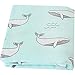 LifeTree Baby Musselin Tuch Swaddle Decke - 120 x 120cm Baby Pucktücher, Aufstoßen Tuch & Deck Kinderwagen - Baby Bambus Baumwolle Swaddle Wrap für Junge und Mädchen, Wal Design