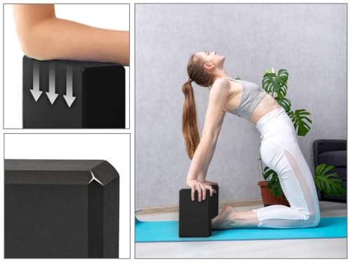 Image of Exerz EXYB-002 Yoga Blocks 2PK High Density - Comfortable Fitness Foam Bricks, Anti-Slip, Lightweight and Travel Friendly