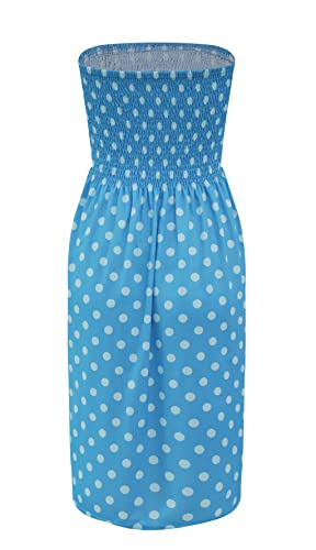 Image of Zyyfly Tube Top Dress Women Summer Beach Coverup Stretch Smocked Strapless Dress