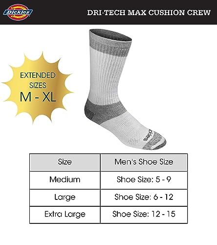 Dickies I611010L Men'S Dri-Tech Moisture Control Crew Socks Multipack thumb #2