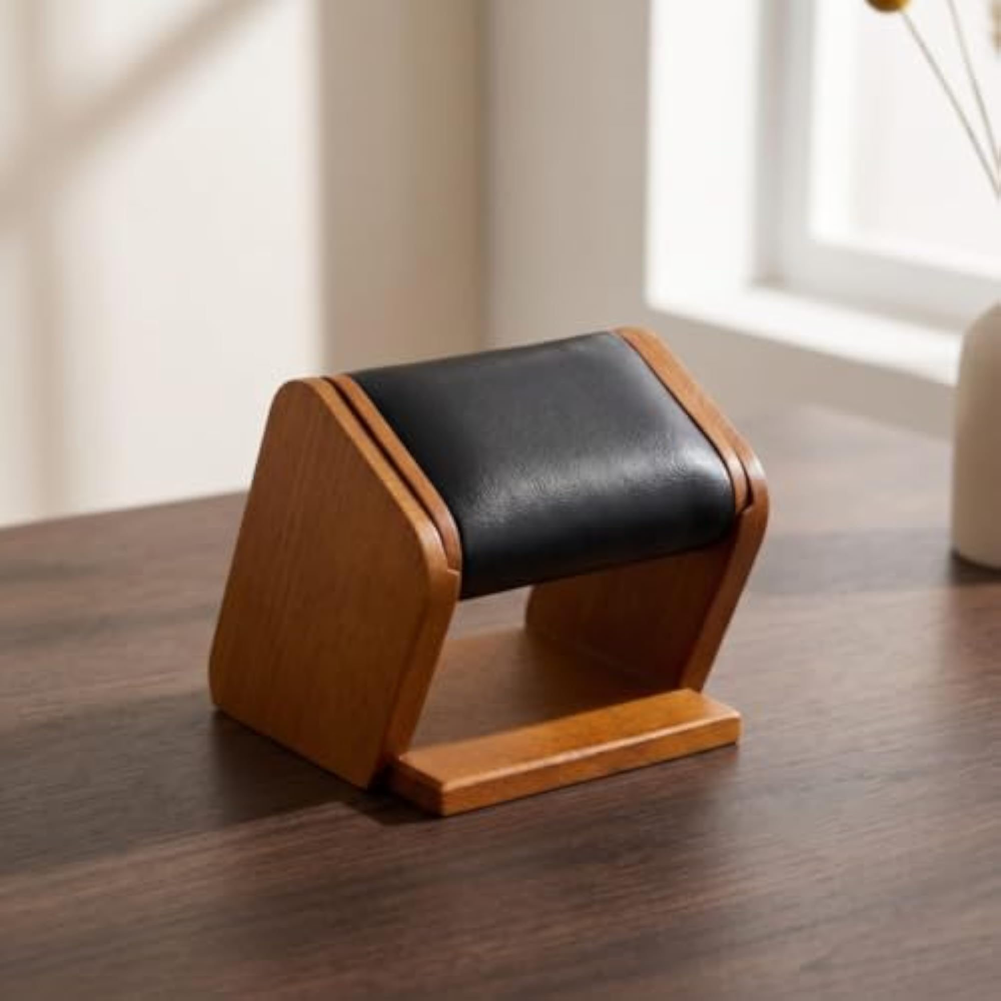 Slanted Watch Stand with Padded Support, Compact Display