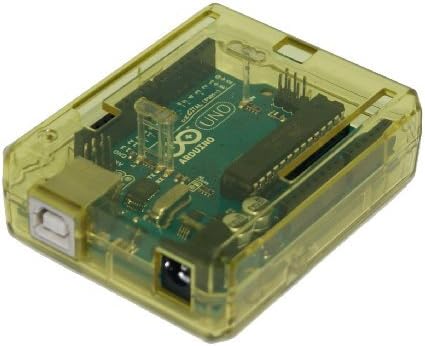 sb components Premium Arduino Uno Case Enclosure Protective Transparent Case Cover for Arduino UNO R3 (Yellow) - ROHS Compliant