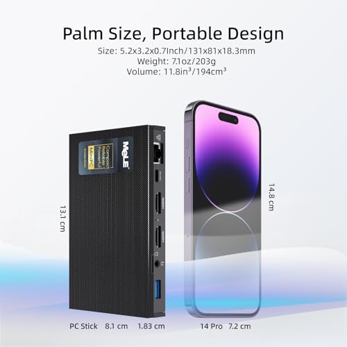 Image of MeLE Fanless Mini PC Quieter3Q 11th Gen N5100 8GB 256GB, Micro Computer WiFi 5 Small Desktop Service with USB-C PD, Gigabit Ethernet, Dual HDMI 4K, Auto Power on, PXE Support M.2 SSD