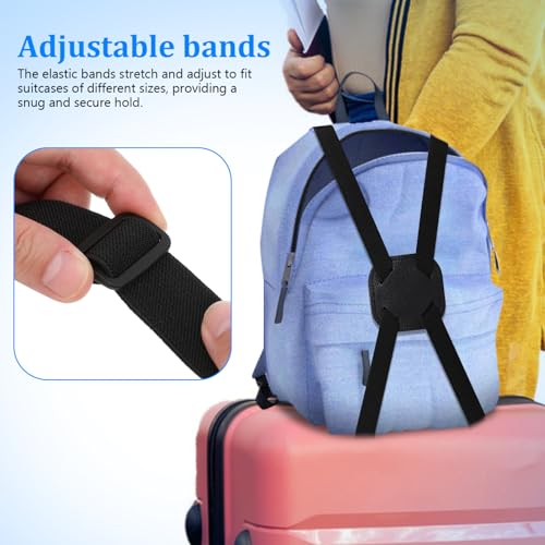 Image of 2pcs Luggage Straps Bag Belt:Luggage Straps for Suitcases Adjustable Elastic Suitcase Strap Elastic Secure Strap Buckle Belt Luggage Bungee Straps