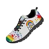 👟【Stilvolles Aussehen】: einzigartig im oberen Musterdesign, mit bunten Farben, alles sieht so charmant aus. Zieh diese Turnschuhe an, dann geh mit ihm in den Park oder auf die Straße, alles ist so romantisch; Beim Laufen auf dem Spielplatz oder auf der Straße wirkt alles entspannt; Wenn Sie im Fitnessstudio trainieren, wird alles zum Hingucker