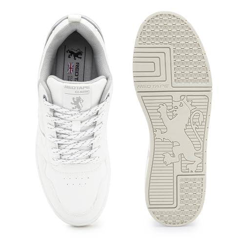 Image of Red Tape Low Cut Lifestyle Sneakers for Men in Grey White | Lifestyle Sneakers | Grey White | 8 UK