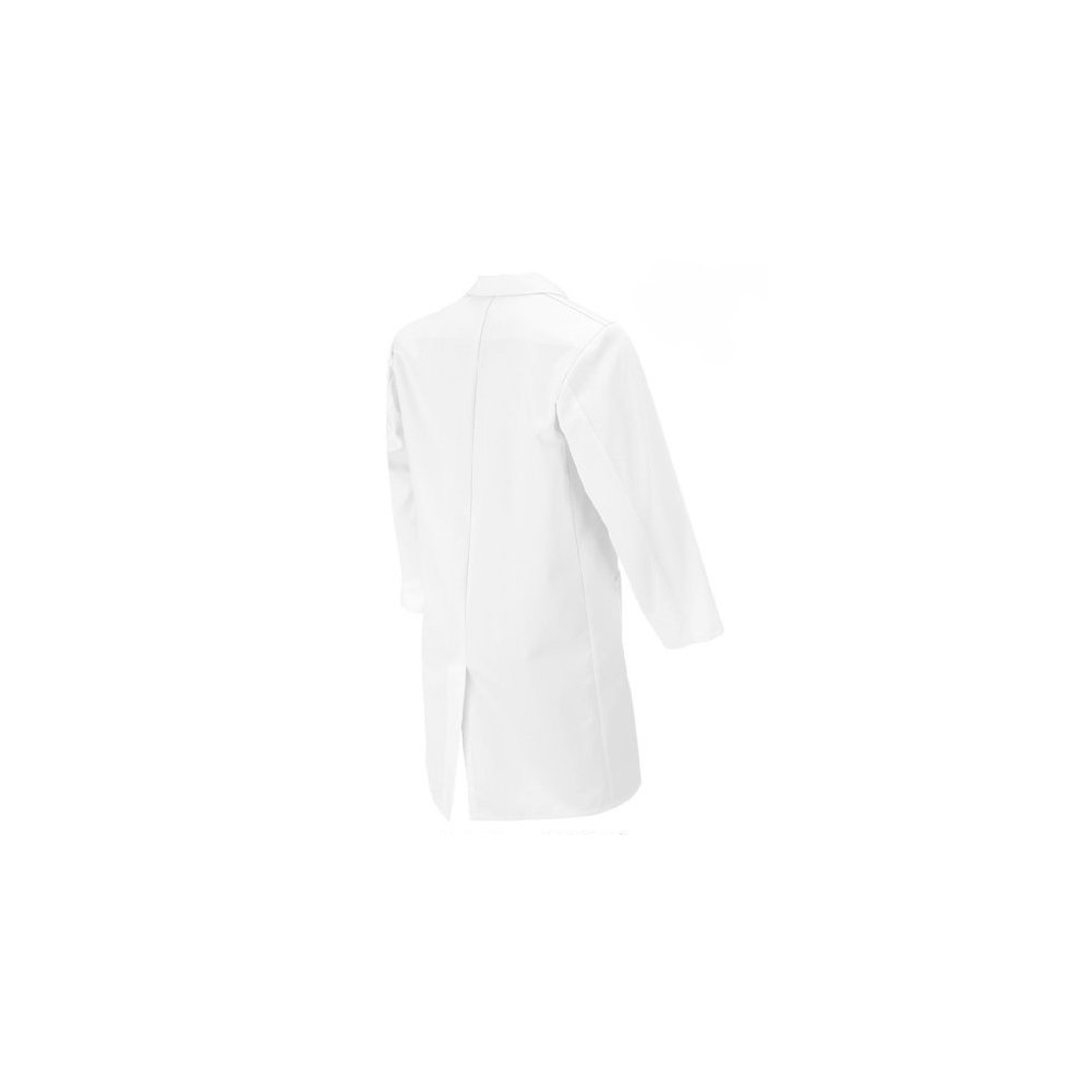 BP 1656-130-21-XSn Abrigo Unisex Manga Larga Cuello Con Solapa 205,00 g/m² Algodón Puro Blanco, XSn