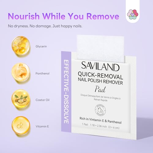 SAVILAND Advanced Gel Nail Polish Remover Pads: 250Pcs Gel Nail Polish Remover For Nails Quick Removal Travel-Friendly Soak Off Larger Wipes More Quantity For Salon Nail Supplies
