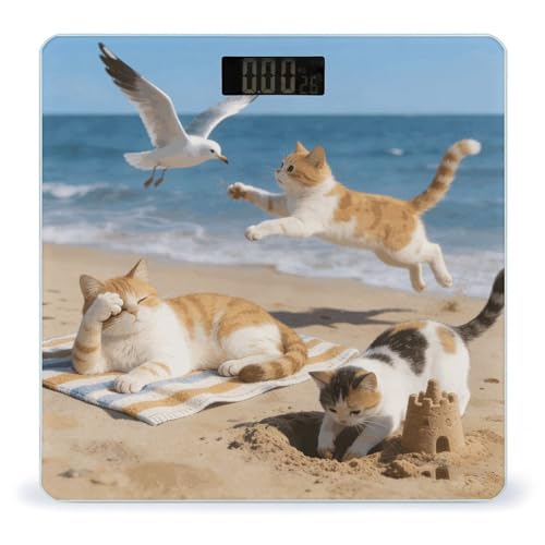 Báscula Digital de Baño Beach Cat Fun 400 lb miniatura 1