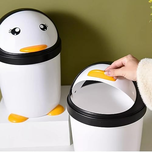 Caneca de basura grande con tapa forma pingüino miniatura 4