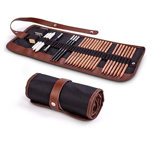 lunaoo COOJA Set de Lapices de Dibujo, Lapiz Kit de Arte Material de Dibujo con Lapices Grafito e Lapices Carboncillo, Set de Artista para Bosquejo