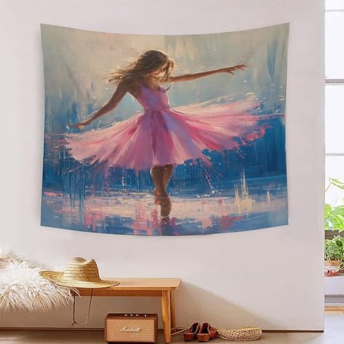 Tapisserie ballet 3D pour decoration murale salon grande tenture tissu chambre 180x230 cm