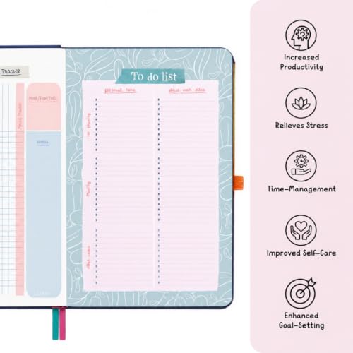 Image of Alicia Souza 2027 Weekly Planner - Dated 52-Week Hardcover Productivity Diary with Monthly Calendar, Habit Tracker, 3 Sticker Sheets, Elastic Closure & Pen Loop, Compact 18.6 x 12.5 cm