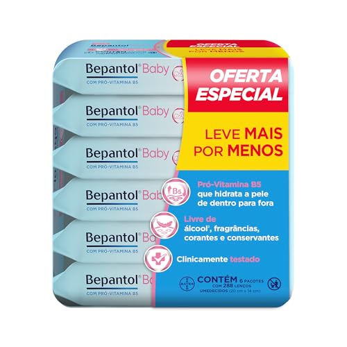 Lenço Umedecido, Bepantol Baby, Leve 6 Pague Menos, Kit 288 unida...
