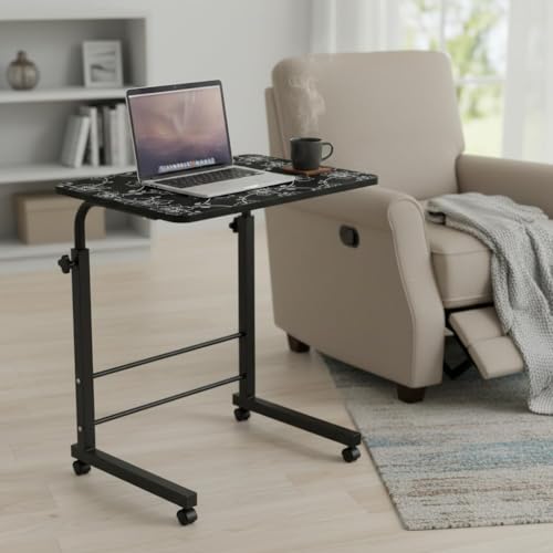 Image of Multi-Purpose Laptop Table, Study Table| Bed Table| Adjustable Height, Portable for Office, Work Form Home | DIY Table, Easy to Assemble, Engineered (FLOWER)