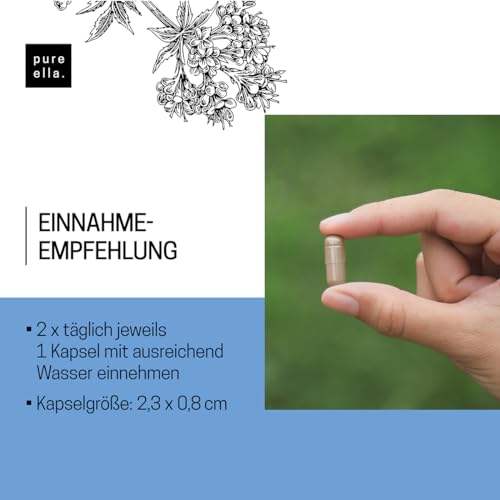 Pure Ella NERVENKRAFT – Hochdosiert, 180 Vegane Kapseln - Baldrian Passionsblume Johanniskraut Kapseln - Vitamin B1 und Niacin für Nerven & Psyche - Laborgeprüft in Deutschland
