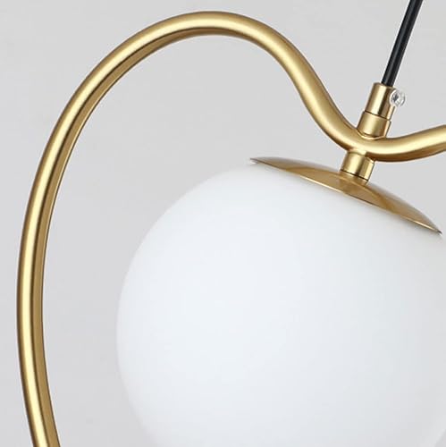 Miniatura 7 de Luces LED de hierro nórdico cabeza de cama luces colgantes creativo globo blanco lechoso cristal isla araña araña de una sola cabeza barra ajustable