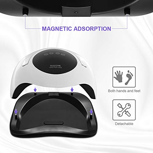 image for UV LED Nail Lamp, HALOVIE Nail Dryer 120W for Gel Polish with 4 Timers