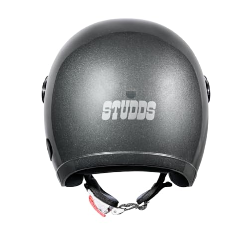 Image of Studds Jet Open Face ISI Certified Helmet with Chopper Visor Gun Grey - XL