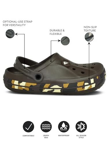 Image of Impakto by Ajanta Men's Classic Ultra Soft Clogs /Sandals with Adjustable Back Strap for Adult| Comfortable & Lightweight| Stylish & Anti-Skid|Indoor & Outdoor Waterproof Casual Mules Gents /Boys