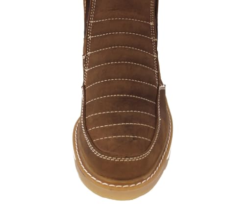 Mens T40W Light Brown Work Boots Real Leather Slip Resistant Soft Toe4