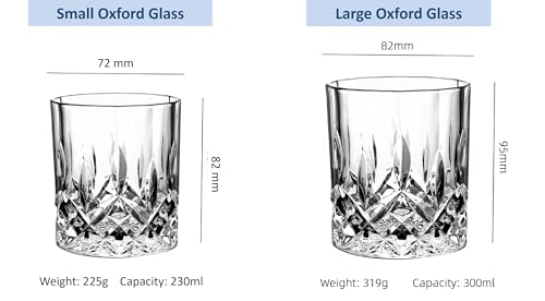 Image of Premium Crystal Whiskey Glasses Set of 6 Large Lead-Free Crystal Glass Tasting Cups Scotch Glasses Tumblers for Drinking Irish Whisky Bourbon Tequila (Small Oxford, 6 * 7.8oz)