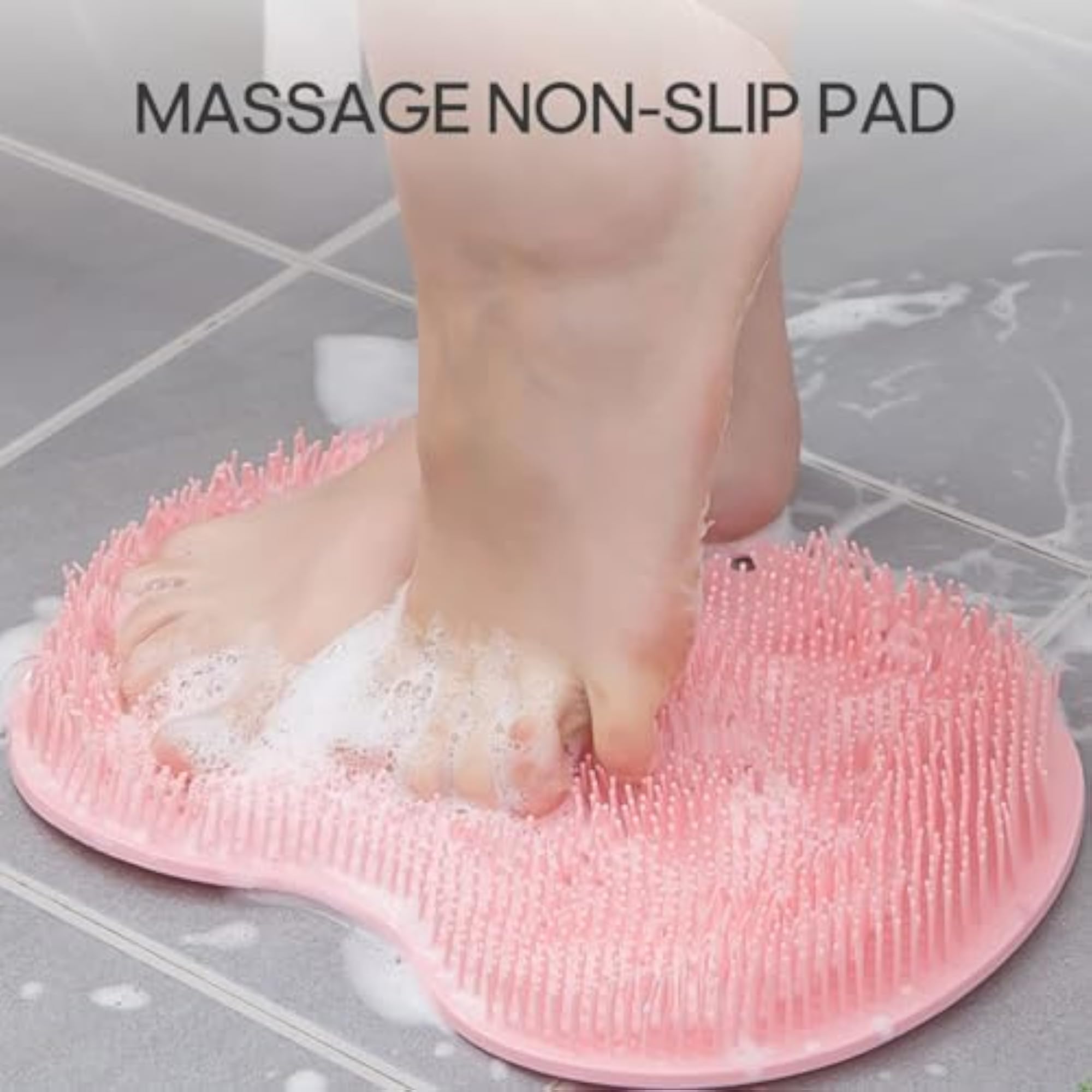 Foot Scrubber for Shower with Non-Slip Suction Cups