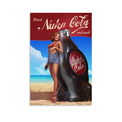 CHIYUE Kunstdruck auf Leinwand, Motiv: Nuka Cola aus Game Fallout, Vintage-Poster, 40 x 60 cm