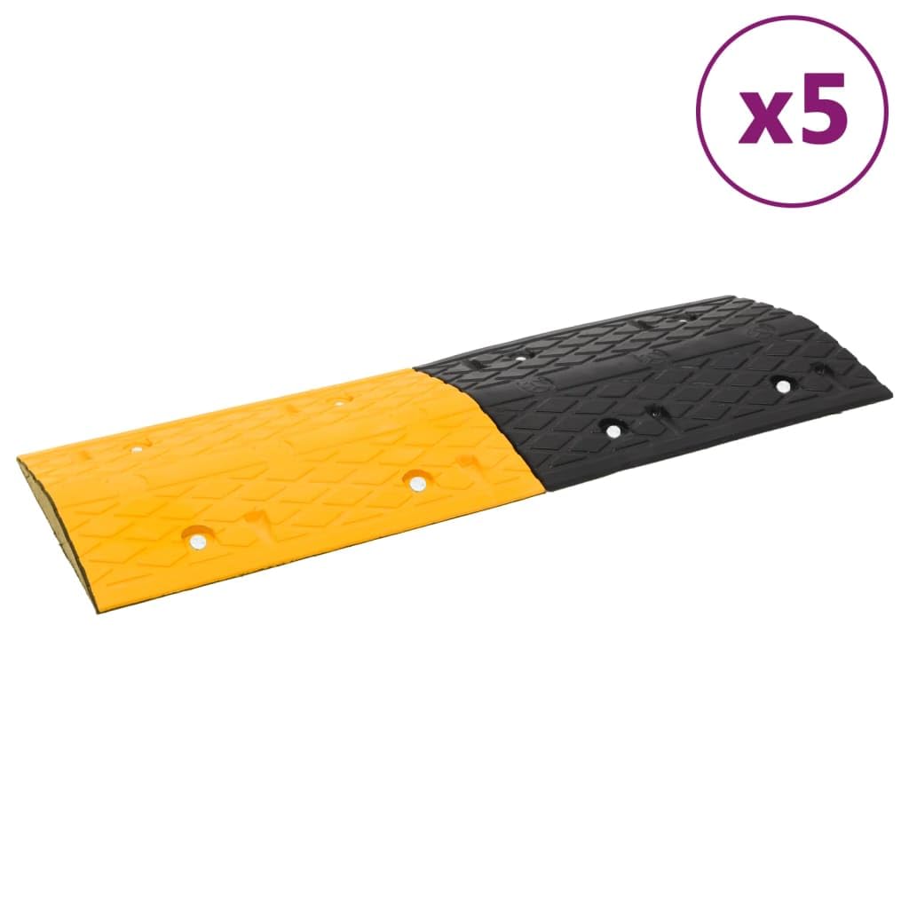Gumowe progi podłogowe 5 szt. 97 x 32,5 x 4 cm żółto-czarne