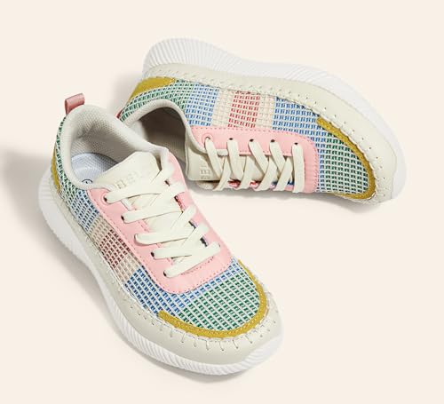 Image of BELOS Women's Glitter Shoes Sparkly Lightweight Metallic Sequins Tennis Shoes Casual Retro Braided Walking Shoes