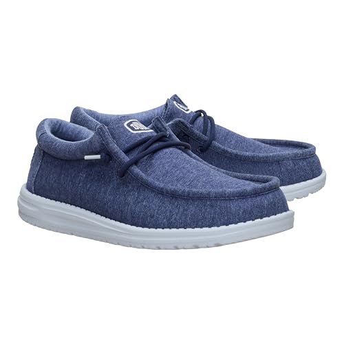 Image of HEYDUDE Men's Wally Stretch Jersey Slip On Shoes | Lightweight Comfortable Travel Loafers with Elastic Laces