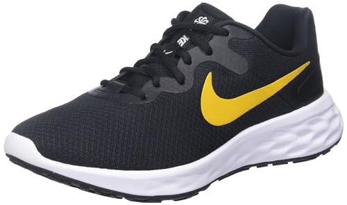Image of Nike Mens Revolution 6 NN Black /University Gold-Light Silver-White Running Shoe - 12 UK (DC3728-013)
