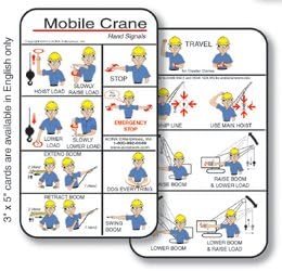 Mobile Crane Hand Signals 3"x5"Pocket Cards