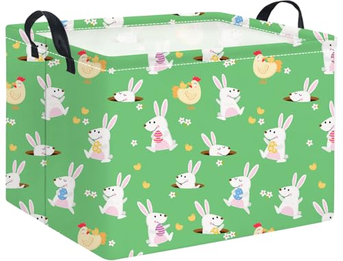 Image of Rectangular Easter Basket for Kids Baby Easter Basket for Boys and Girls Cute Toy Storage Organizer Bin Box Room Decor(Cute Easter Basket)