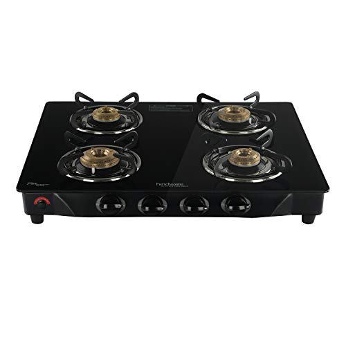 Hindware Armo 4B AI - 4 Brass Burner Auto Ignition Gas Stove (Black)