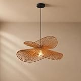 maolo Lampadario Rattan E27 Sospensione Boho Japandi | Cavo Regolabile 100-1000 mm | Desig...