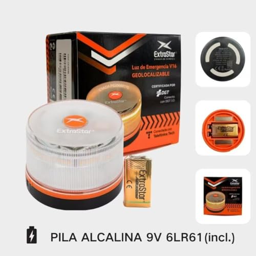 KROWN - Luz Emergencia V16 Homologada DGT con Geolocalización – Baliza Coche Conectada DGT 3.0 con Datos Incluidos hasta 12/2038 (1 Unidad) 2 Krown - Luz Emergencia V16 Homologada Dgt Con Geolocalización – Baliza Coche Conectada Dgt 3.0 Con Datos Incluidos Hasta 12/2038 (1 Unidad)