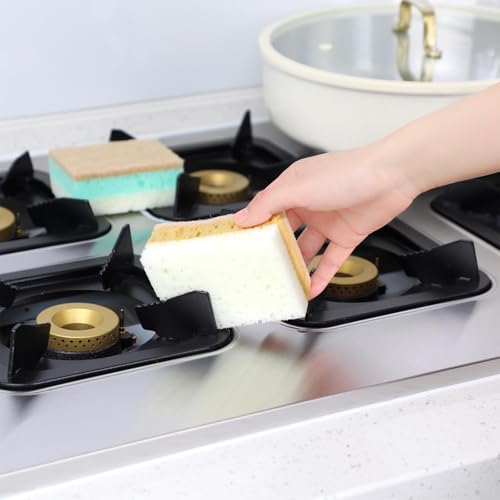 Image of Maxdot 12 Count Natural Kitchen Sponges for Dishes, Thickened 3 Layers Non Scratch Plant Based Kitchen Compostable Cellulose and Coconut Scrubber Sponge for Countertops Bathtubs Tiles
