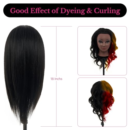 Image of 18 inch Mannequin Head Human Hair, 100% Real Hair for Makeup Practice