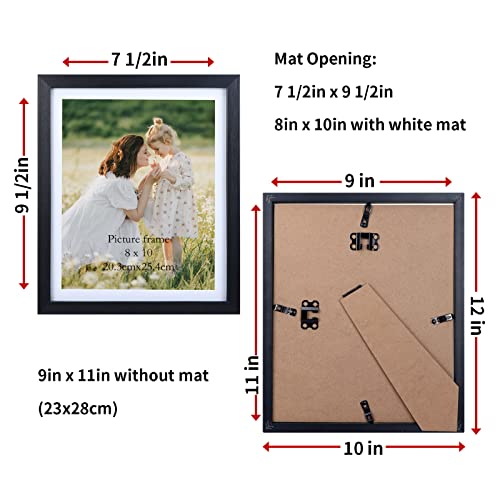 Lavezee 8X10 Black Picture Frames Set Of 6, Display 8 X 10 Pictures With Mat And 9X11 Without Mat, Multi Collage Photo Frame For Wall Or Tabletop #TOP1