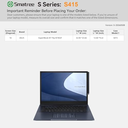 Image of Smatree SlimPro Laptop Case for 14 inch ASUS ExpertBook B7 Flip B7402F
