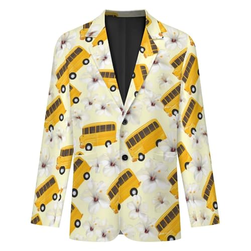 School Bus Hawaiian Men's Suits Dress Business Formal Suit Print Jackets Coat For Wedding Party4